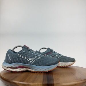 Womens Mizuno Wave Inspire 19 Blue Gray Athletic Running Sneakers Shoes Size 9 M